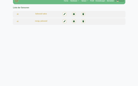 Sensor list